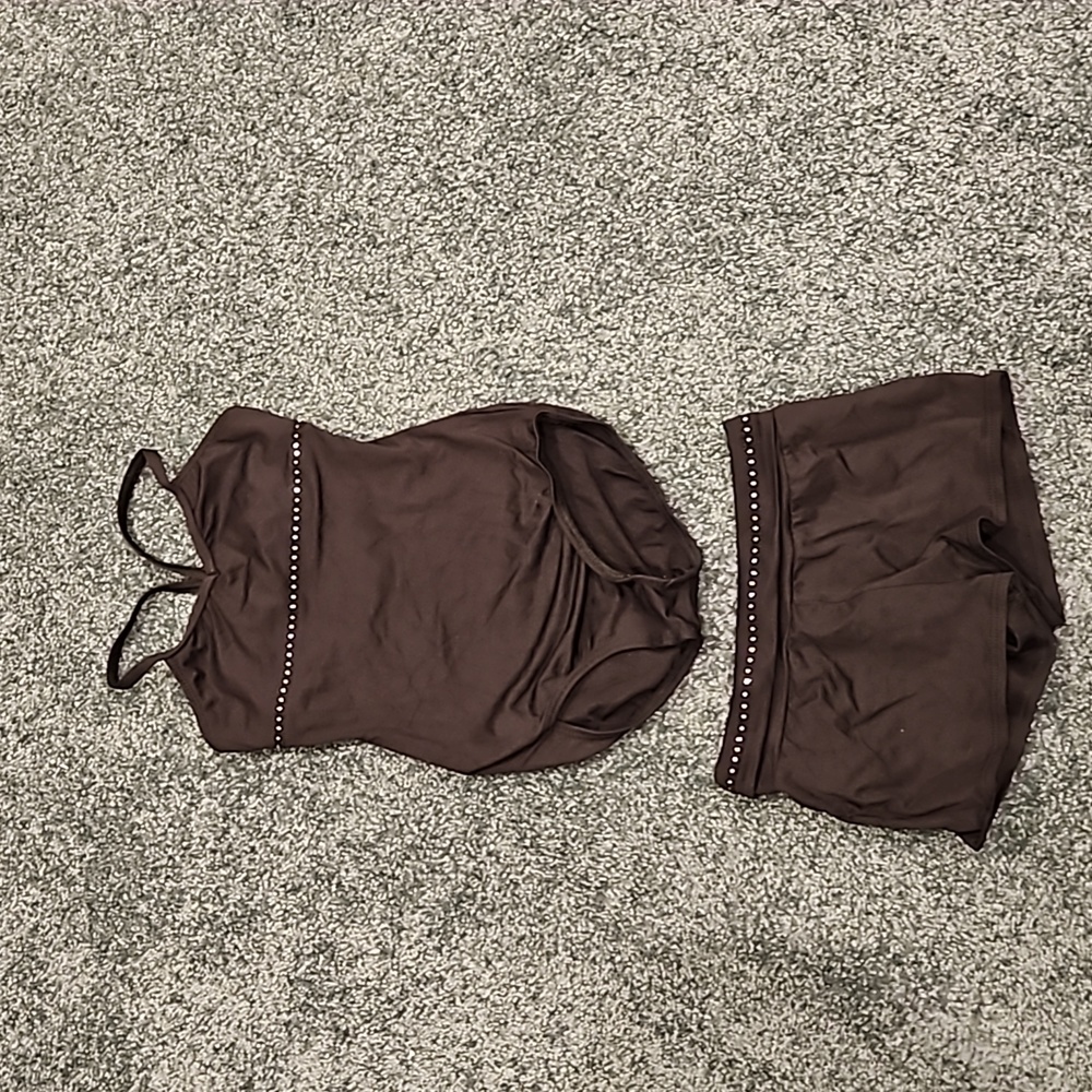 Black leotard and shorts size 12-14